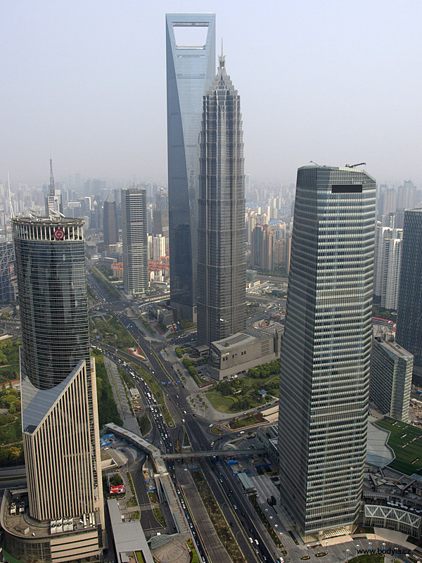 Pohled na Pudong, finann centrum ny