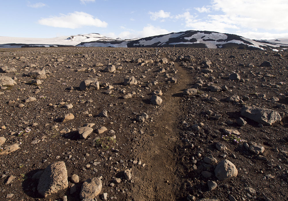 Planina ped stoupnm na Eyjafjallajkull 